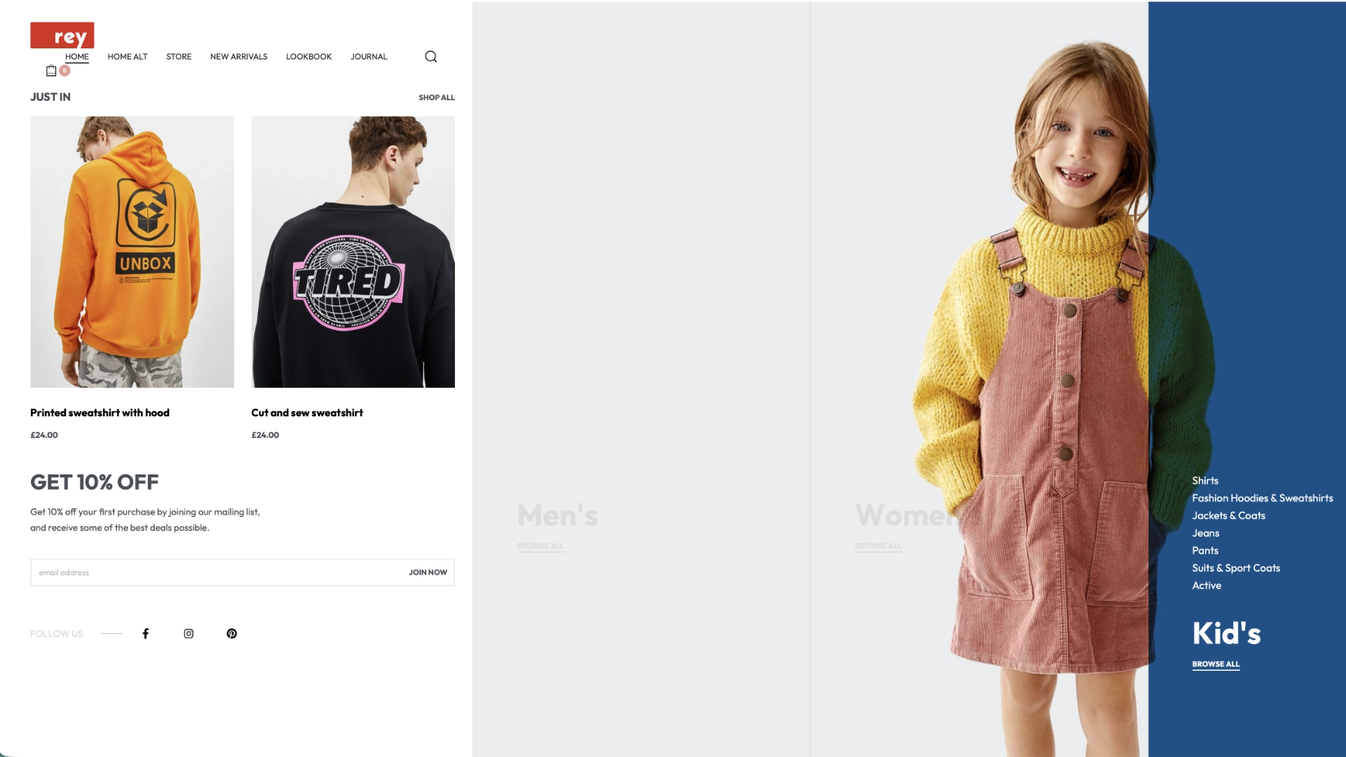 Rey WooCommerce WordPress theme with Elementor and AJAX navigation
