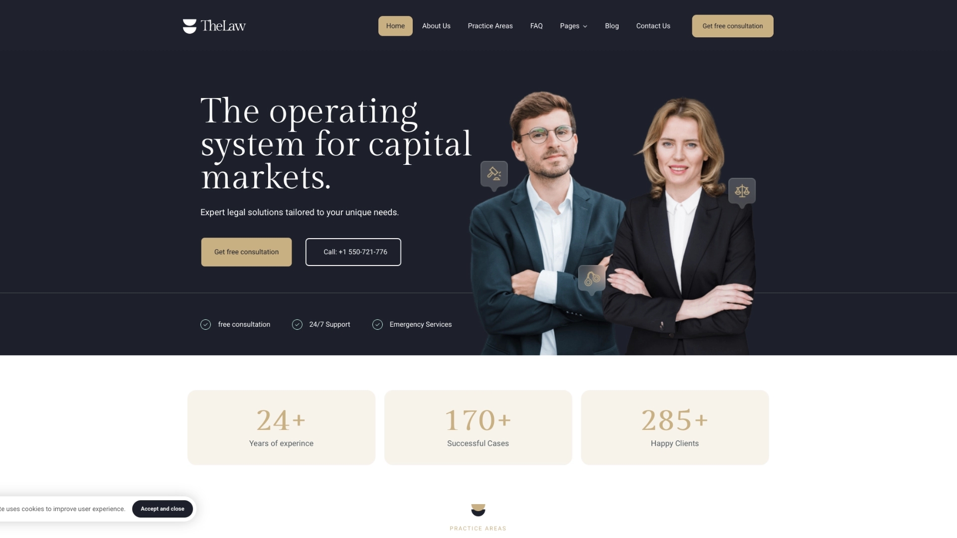 The Lawyer WordPress theme for attorneys with Elementor and WPBakery support