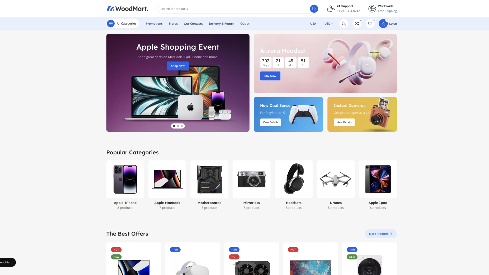 WoodMart WooCommerce WordPress theme for multi-vendor marketplaces