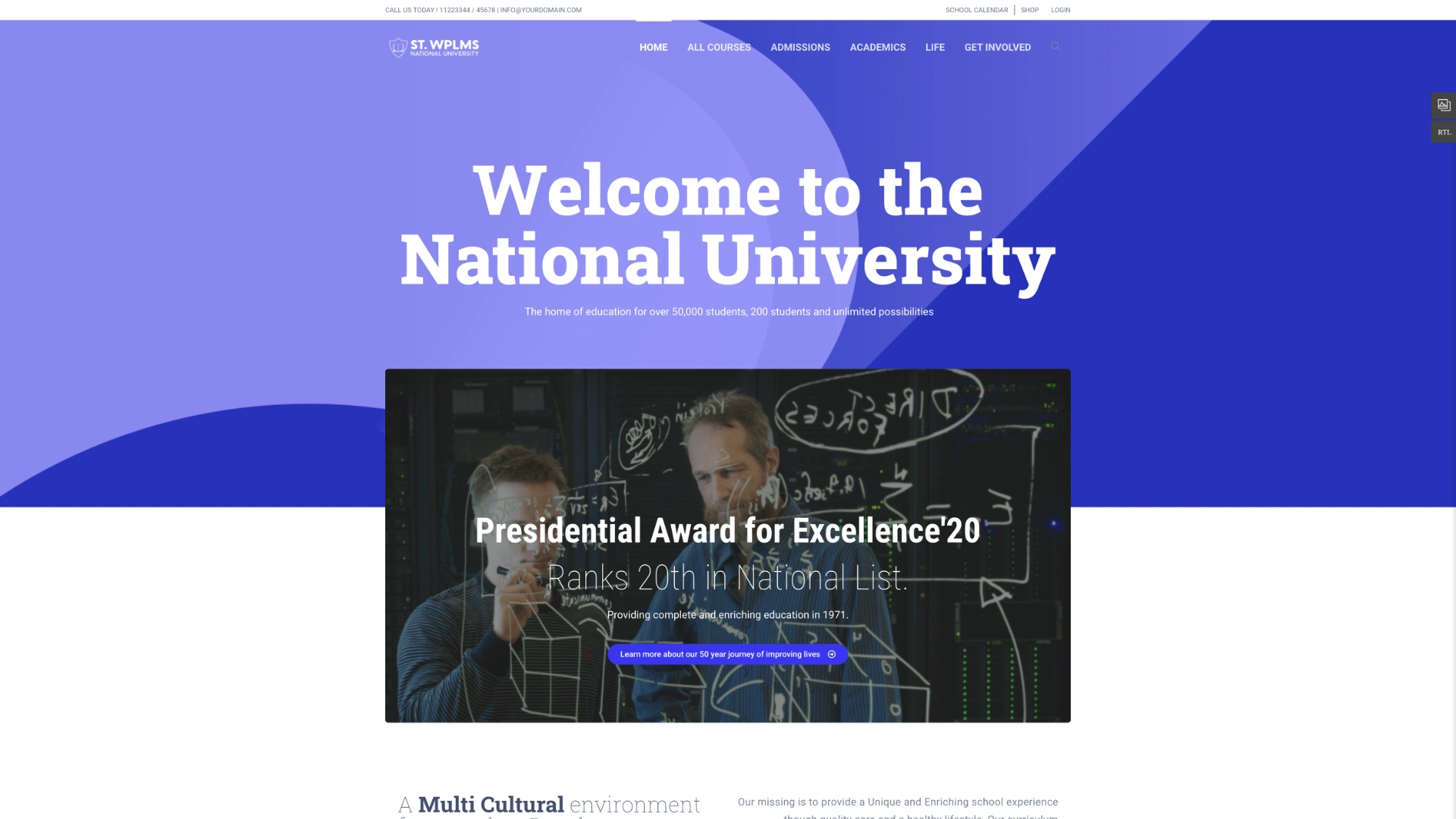 WPLMS learning management system WordPress theme for universities and training platforms